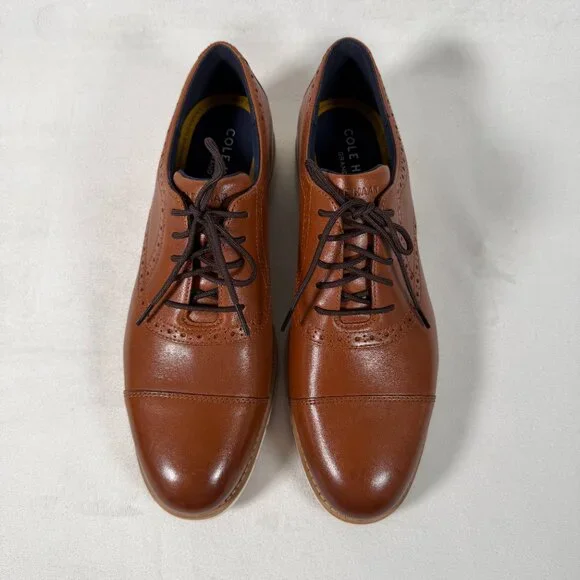 Cole Haan Flexgrand+ Cap Oxford Shoes Men Size 12 British Tan C40341 NWB - Picture 5 of 11